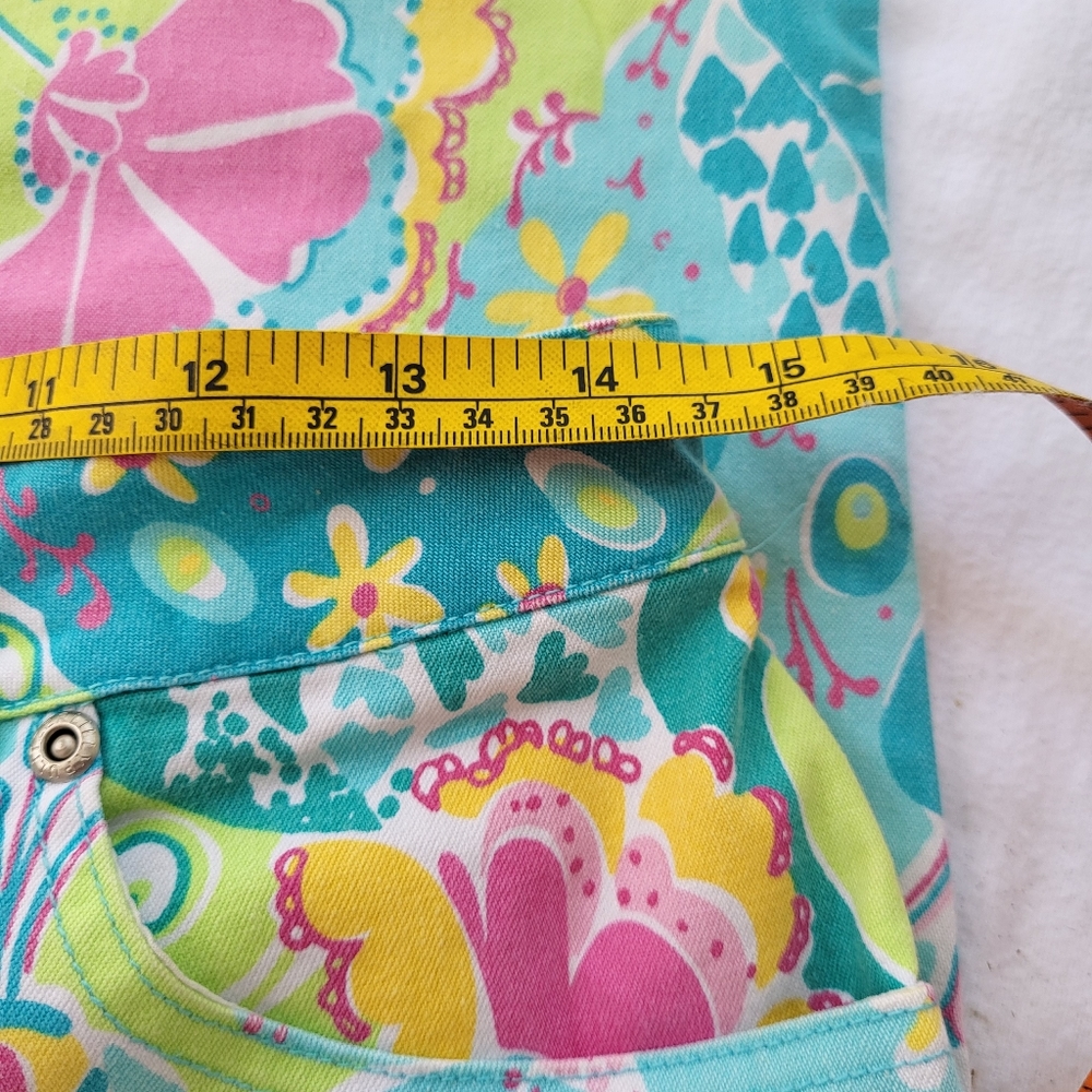 Lilly Pulitzer Cotton Stretch Peacock Capris - Picture 5 of 13